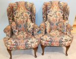 Pair Contemporary Wing Chairs