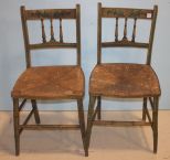 Pair of Early Painted Chairs