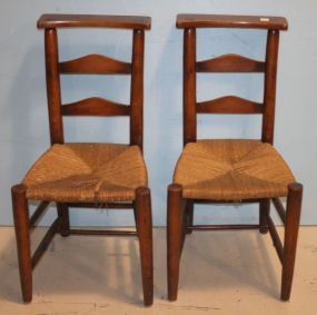 Pair of Early Rush Seat Chairs