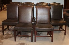 Set of Ten Leather Dinning Chairs
