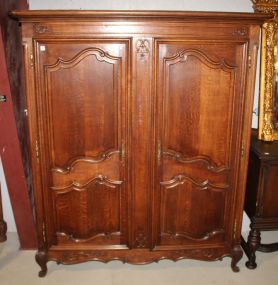 Oak Country French Double Door Armoire