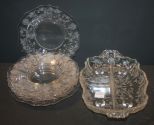 Rosepoint Plates and Divided Dish