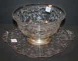 Rosepoint Tray and Elegant Glass Bowl