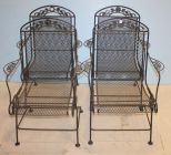 Set of Four Iron Rocking Garden Chairs