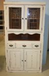 Hand Brushed Distressed Painted Antique White Corner Cabinet