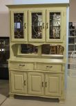 Hand Brushed Distressed Painted Country Green Hutch