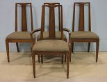 Set of Four Pecan Dining Chairs