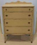 Hand Brushed Distressed Painted Depression Highboy