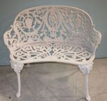 Cast Iron Bench with Figures on Bank