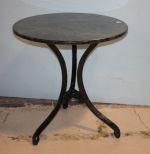 Round Marble Top Table with Cast Iron Base
