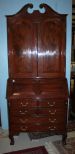 Two Piece Rosewood Drop Front Secretary with Claw Feet