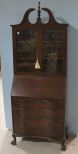 Mahogany Clawfoot Drop Front Secretary with Bookcase Top
