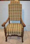 William and Mary High Back Arm Chair