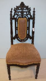 Victorian Rose Carved Slipper Chair