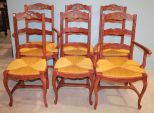 Set of Six Country French Ladder Back Chairs