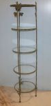 Painted Green Iron and Glass Shelf