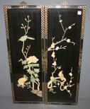 Two Black Lacquer Wall Plaques