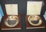 Two Limited Edition Franklin Mint Sterling Silver Plate James Wyeth Plates