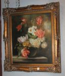Oil Painting of Flowers in Gold Frame