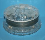 Rare Early 20th Century Silverplate Rim Cut Glass Powder Jar