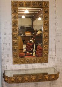 Elaborate Gold Metal and Wood Mirror