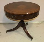 Leather Top Drum Table