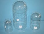Three Various Sized Glass Domes