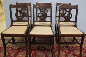 Six Mahogany Lyre Back Chairs