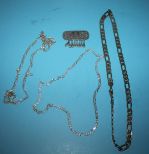 Two .925 Italian Made Necklaces, a Made in Mexico Pin, and a .925 Necklace