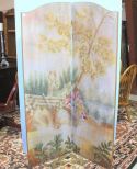 Two Section Painted Folding Screen