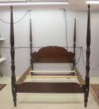 Queen Size Mahogany Bed with Carved Post