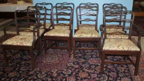 Set of Ten Chinese Chippendale Ladder Back Dining Chairs
