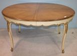 White and Pecan French Provincial Dining Table