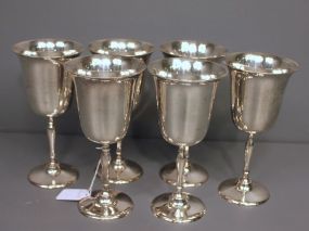 Set of Six Silverplate Wine Goblets by Leonard