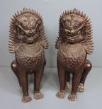 Large Pair of Metal Foo Dogs