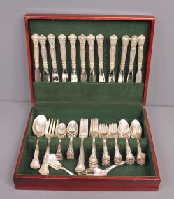 Sixty Five Piece Chantilly Sterling Flatware by Gorham