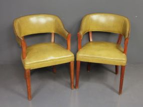 Vintage Barrel Back Leather Chair