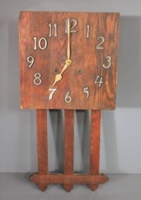 20th Century Oak Mission Style Wall Clock