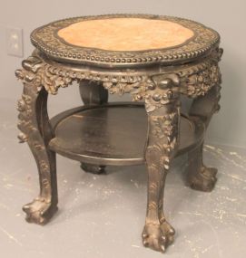 Carved Teakwood Oriental Table