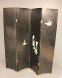 Black Lacquer Oriental Folding Screen