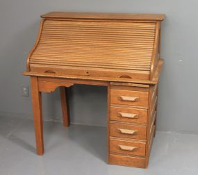 Small Oak Roll Top Desk