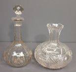 Cut Glass Decanter and Giraffe