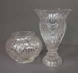 Crystal Bud Bowl and Large Crystal Vase