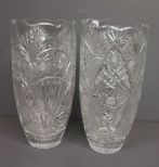 Pair of Crystal and Cut Vases