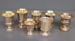 Seven Sterling Urn Shape Match Holders