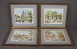 Four Vintage Prints of Paris Scenes