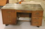 Vintage Desk with Glass Top