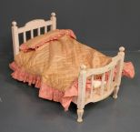 Painted Pink Vintage Doll Bed