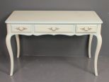 Vintage Painted White with Blue Trim Desk/Vanity