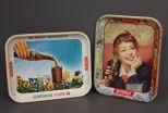 Two Vintage Coca Cola Trays